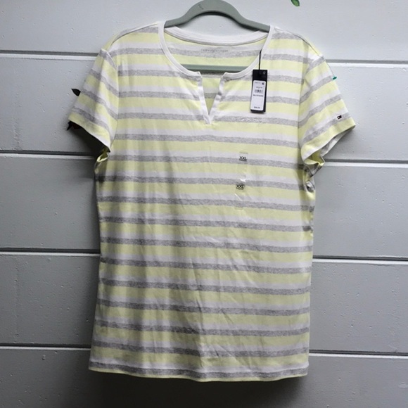 Tommy Hilfiger Yellow and White Polo Short Sleeve Tee. Size XXL - Picture 1 of 3